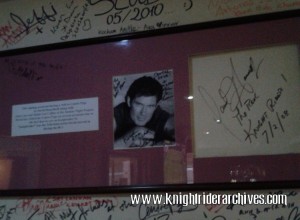David Hasselhoff autograph display at The Centre Page Pub on Knightrider Street